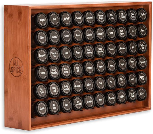 AllSpice Spice Rack Organizer, 525 Unique Labels, Countertop or Wall Mount by AllSpice