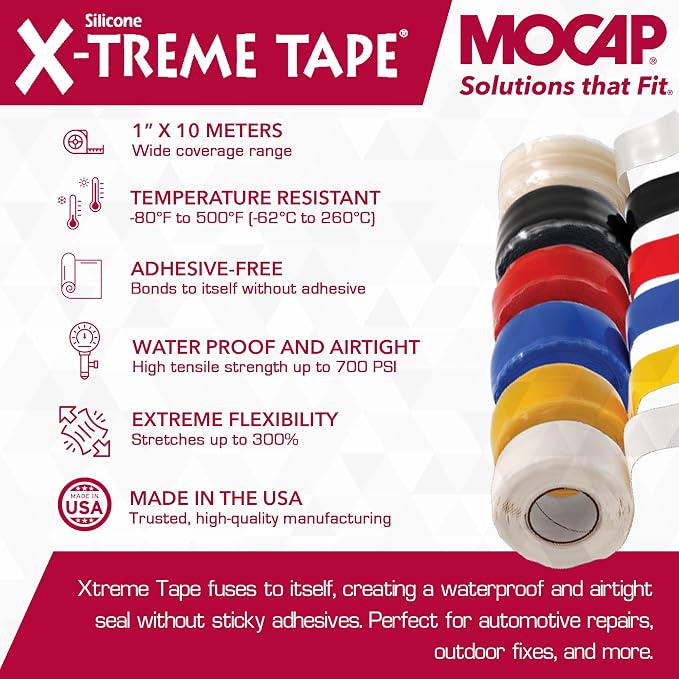 X-Treme Tape MOCAP Heavy Duty Electrical Tape, Self-Fusing Silicone Rubber - Image 2