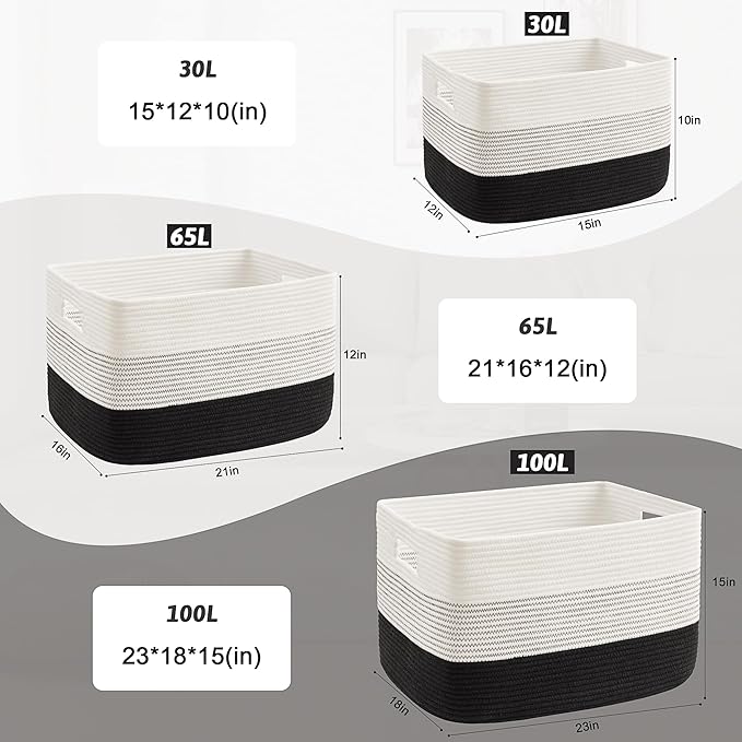 Blanket Basket, Rectangle Woven Baskets - Image 5