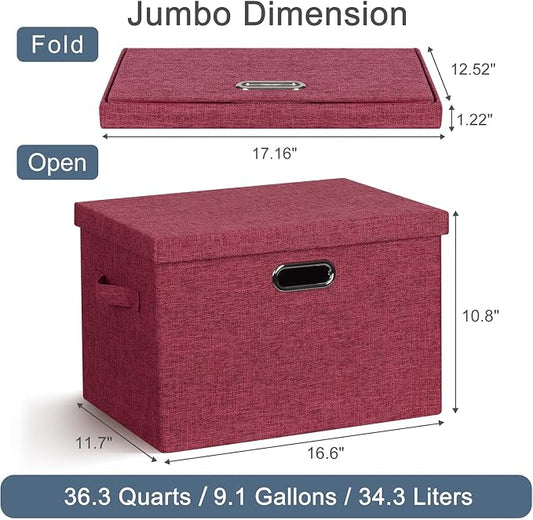 Large 17" 36 Quart Collapsible Stackable Storage Bins - Image 2