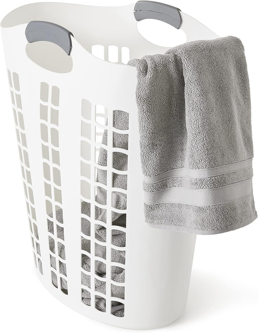 Gracious Living Easy Carry Flex Hamper, Large 87.5 Liter Lightweight Plastic ...