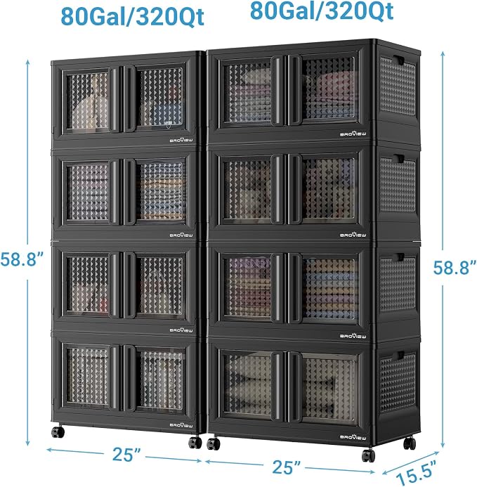 BROVIEW 160Gal Stackable Storage Bins - Image 2