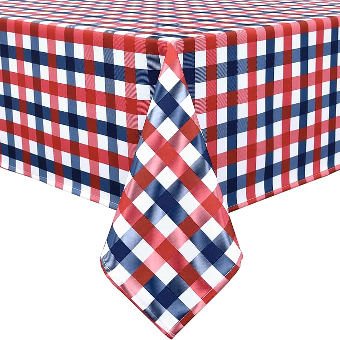 Patriotic Party Plaid Tablecloth Fabric - Image 2