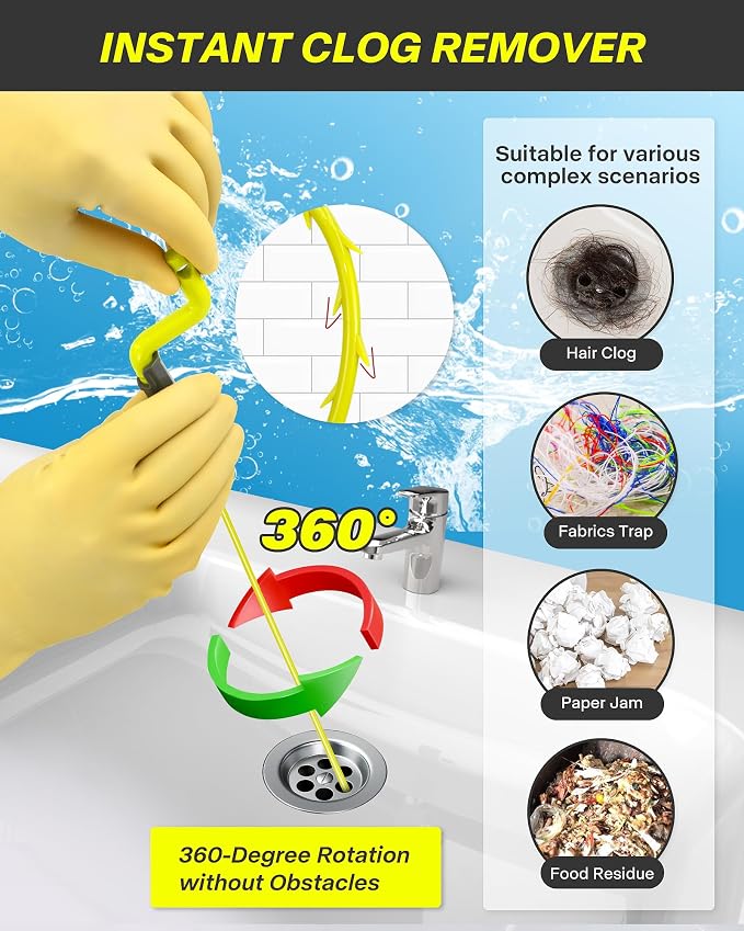 35inch Drain Clog Remover, Drain Cleaner Hair Clog Remover - Image 3