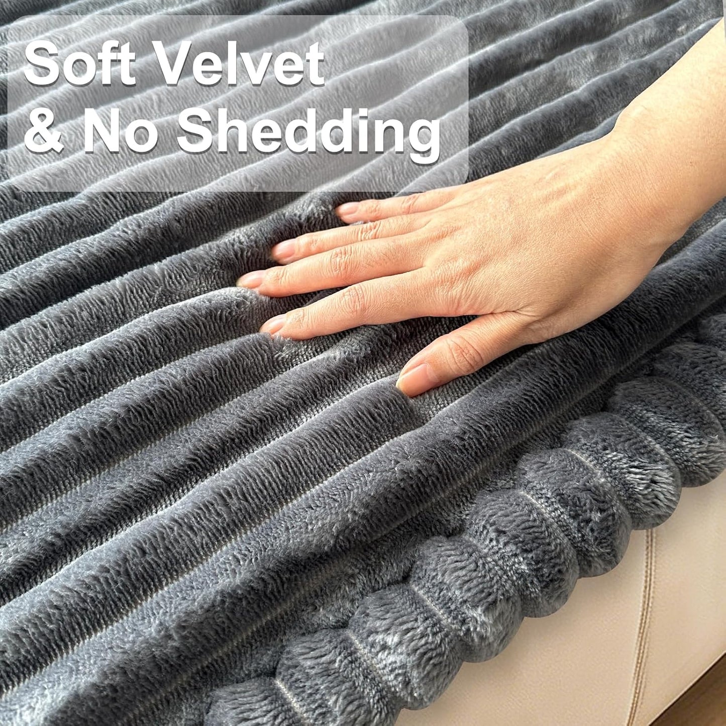 NAISI Couch Covers for Dogs Flannel Striped Furniture Protector with Thick Filling and Non-Slip Bottom Sectional Sofa Covers Washable Friendly for Pets(1pc/27.5"x 59",Dark Grey)