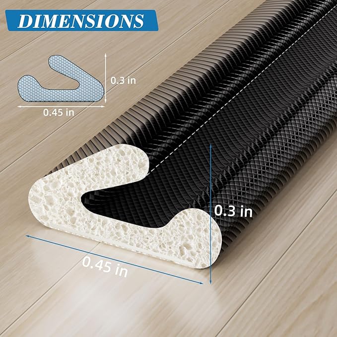 V-Shaped Weather Stripping Door Seal, 52.5FT Draft Stopper - Image 6