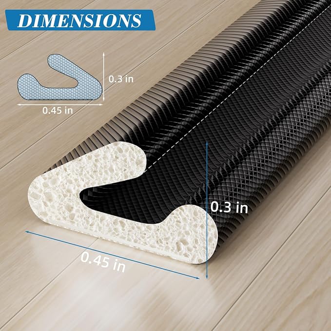 V-Shaped Weather Stripping Door Seal, 33FT Draft Stopper - Image 6