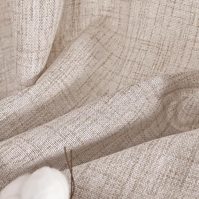 YoungsTex Natural Linen Curtains 63 Inch Length 2 Panels - Image 9