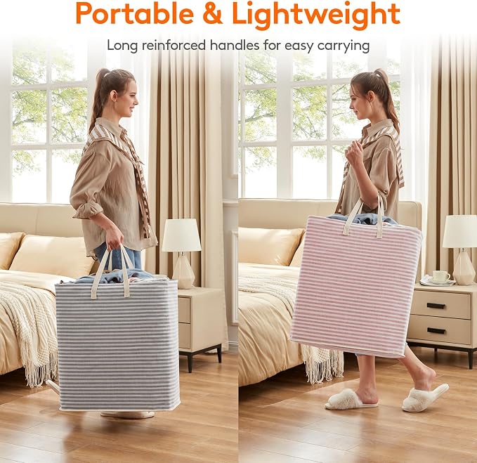 Lifewit 2 Pack Laundry Hamper Large Collapsible Laundry Basket, Freestanding