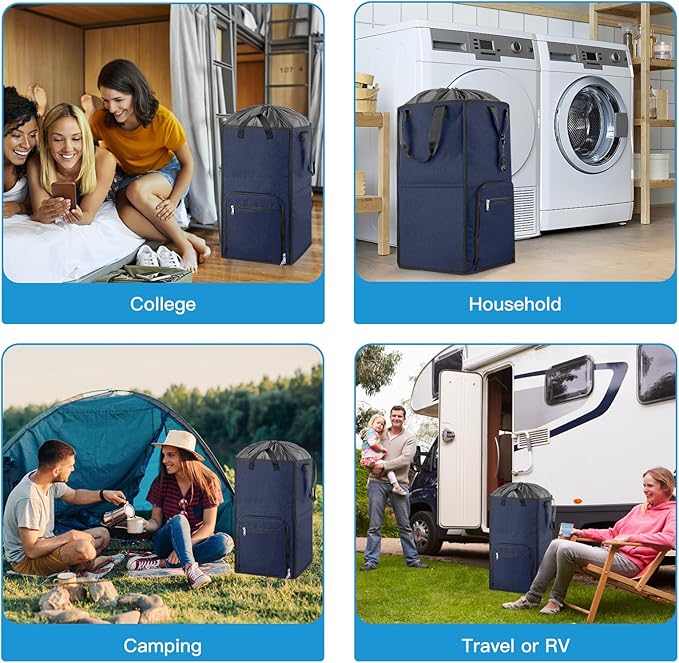 Bukere Laundry Basket, Laundry Backpack Bag - Image 7