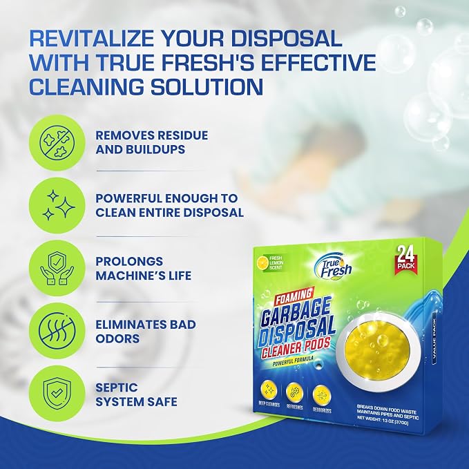 True Fresh Garbage Disposal Cleaner – 24-Pack Foaming Sink and Drain Deodorizer - Image 4