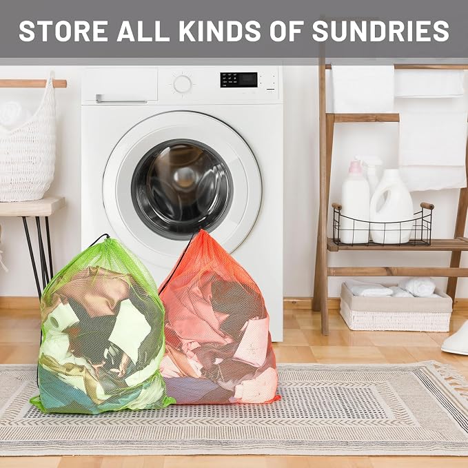 Berlune 12 Pcs Large Laundry Bag Colorful Extra Large Mesh Laundry Bag Bulk - Image 7