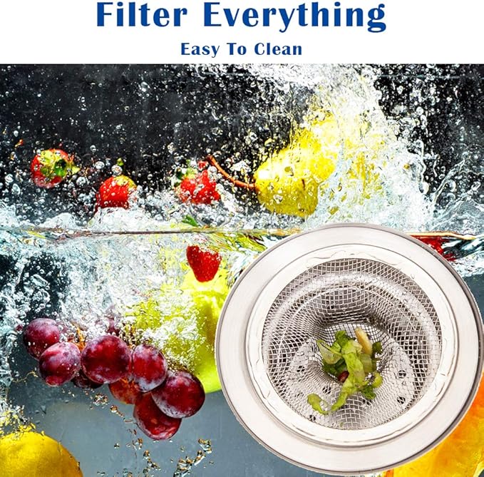 40 pcs Heavy Duty Stainless Steel Slop Basket Filter Trap, 2.75" Top / 1" Mesh - Image 5
