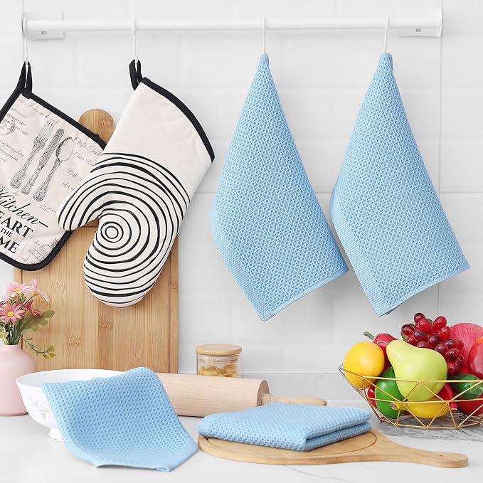 Homaxy 100% Cotton Waffle Weave Kitchen Dish Cloths, Ultra Soft Absorbent Quick - Image 6