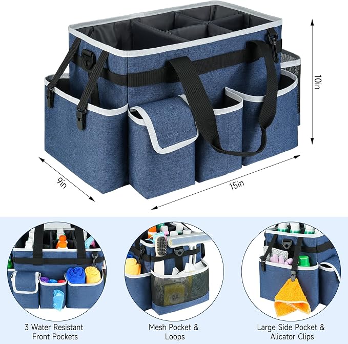 Cleaning Caddy Bag, Large Cleaning Supplies Organizer - Image 3