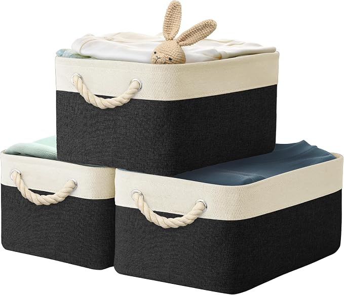 SIMPLE HOUSEWARE Large Fabric Storage Bin, 15.7" x 12" - Image 5