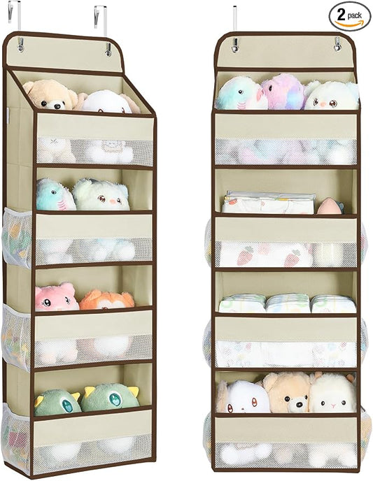 Yecaye 2 Pack 4 Tier Over the Door Organizer, Foldable Portable Baby Essentials by Yecaye