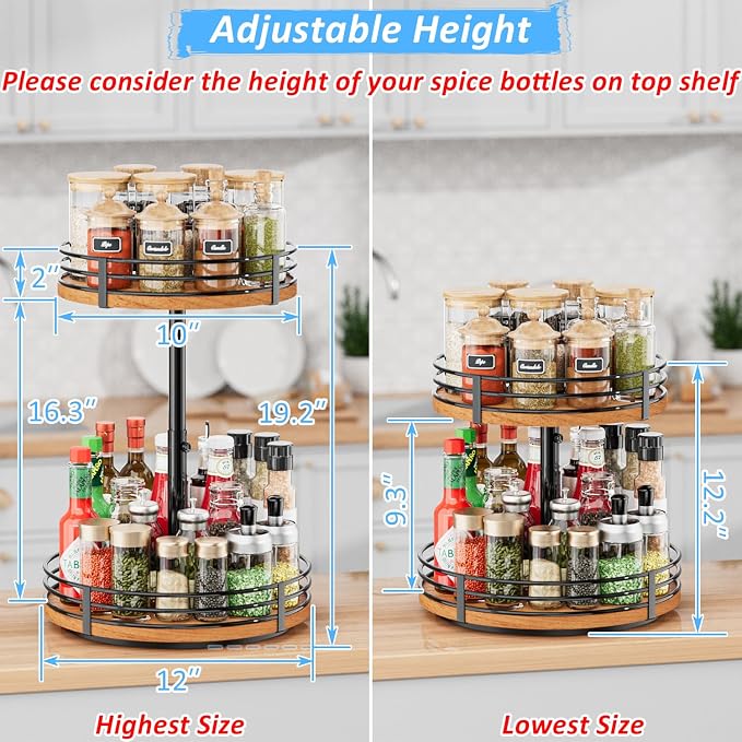 Lazy Susan Turntable Organizer Adjustable - Image 3