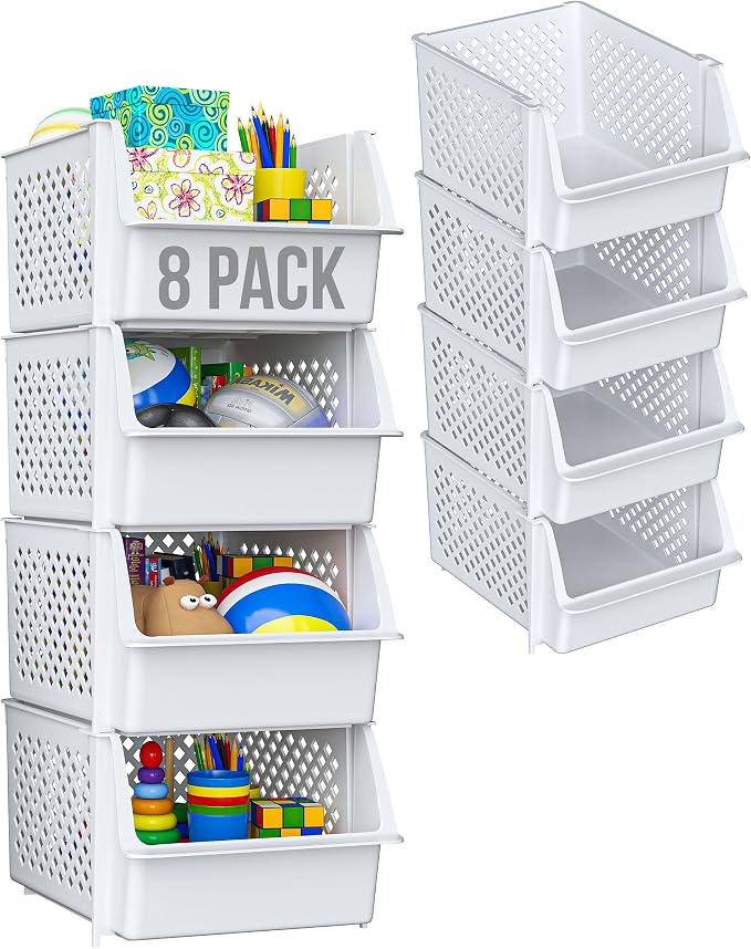 Skywin TidyFriend Plastic Stackable Storage Bins by Skywin