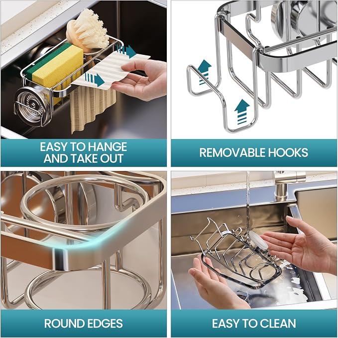 TAILI 4-in-1 Sponge Holder for Kitchen Sink - Image 7