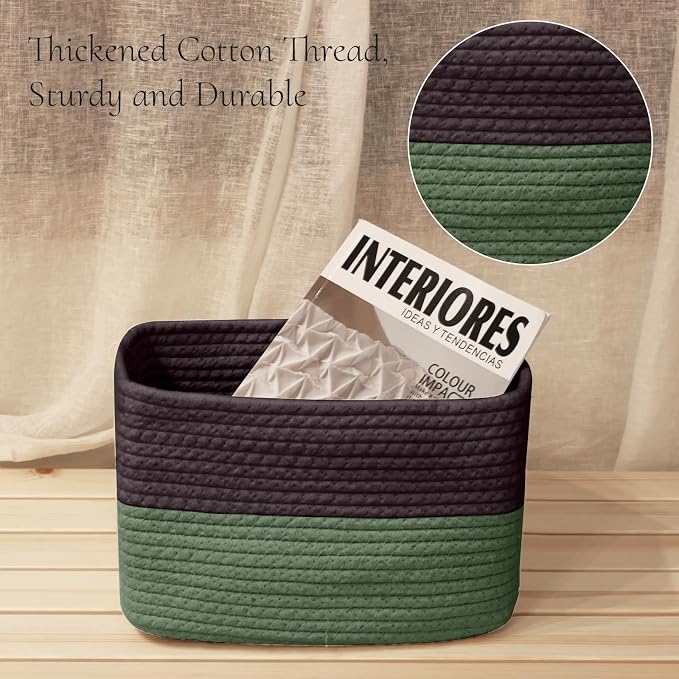 Hopegiver Woven Storage Baskets 11x8x7 Inch, 3 Pack Collapsible Cube Storage Bin - Image 3