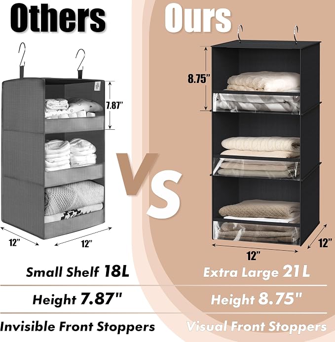 Simple Houseware 3 Shelf Hanging Closet Organizer - Image 4