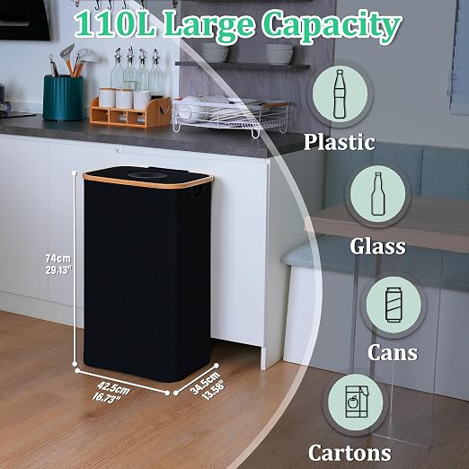 29 Gallons Recycling Bins for Kitchen, Indoor Recycle Bins - Image 3