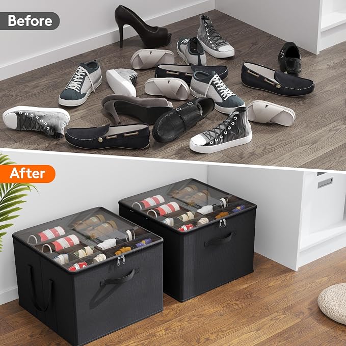 Lifewit Shoe Storage Organizer for Closet Fits 12-16 Pairs, Fabric Large Shoe - Image 7