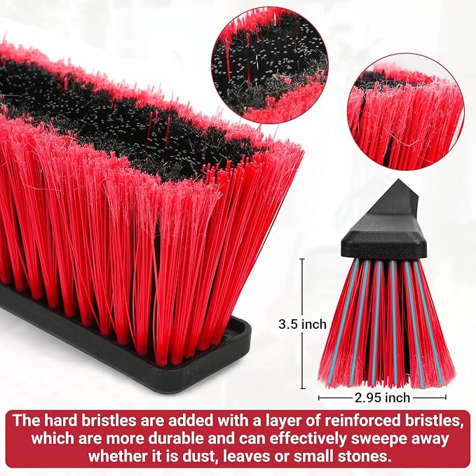 24" Push Broom Outdoor with 63" Long Handle and Stiff Bristles, Heavy Duty - Image 2