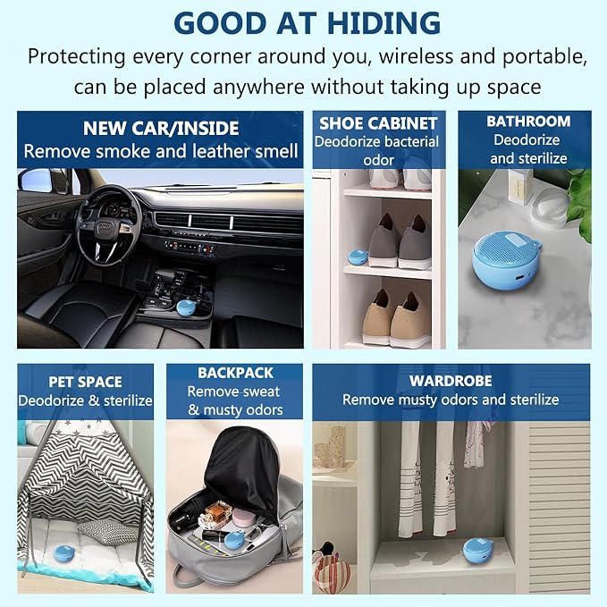 Refrigerator Deodorizer, Fridge Odor Absorber, Mini USB Rechargeable Ozone Odor - Image 7