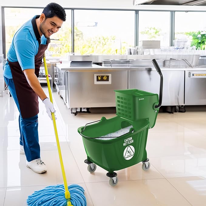 Dryser Commercial Side Press Wringer Combo Mop Bucket, 33 Quart - Image 7