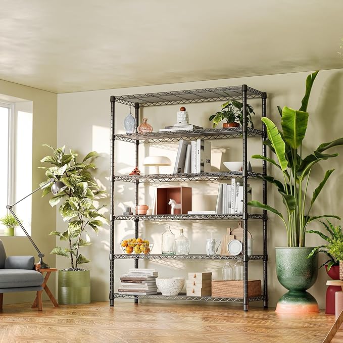 IZEUK 6-Tier Heavy Duty Metal Wire Shelving Unit, Adjustable Storage Rack - Image 7