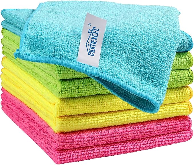 HOMEXCEL Microfiber Cleaning Cloth, 8 Pack Cleaning Rags, Cleaning Towels by HOMEXCEL