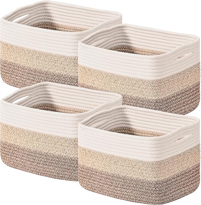 Shelf Baskets for Organizing, Storage Baskets for Shelves, Woven Baskets for by ICERZCZ