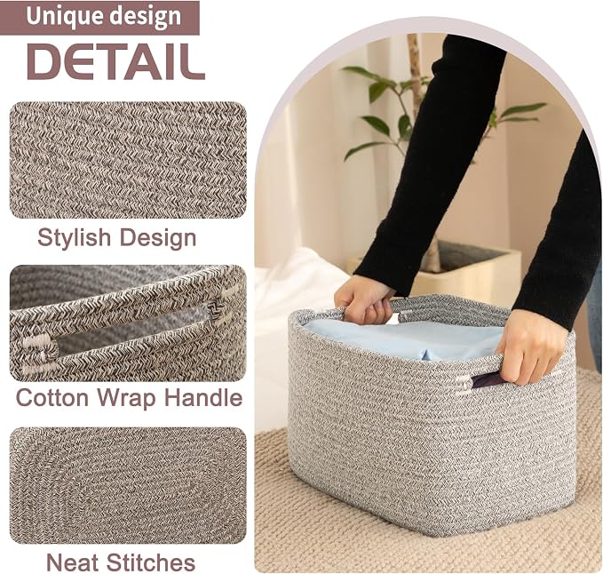 OIAHOMY 4 Pack Storage Baskets for Organizing, Cube Storage Bins for Shelves - Image 3