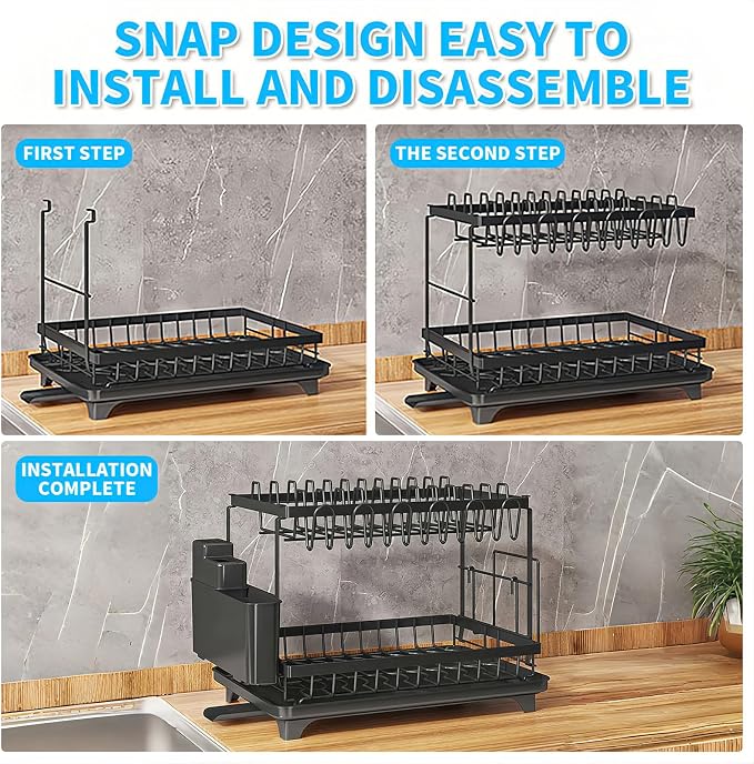 Dishes Drying Rack, 2-Tier Tableware Drying Rack - Image 5