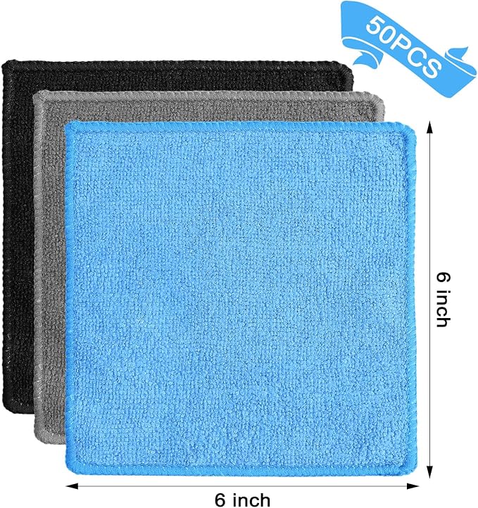 Tanlade Microfiber Cleaning Cloth 6"x6" Cleaning Rags Reasonable Kitchen Towels - Image 2