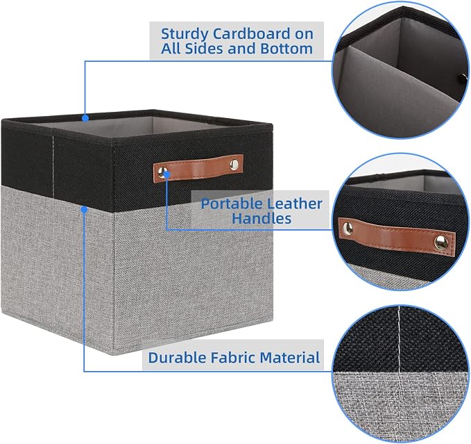 Temary 11 x 11 Cube Storage Bins Fabric Storage Cubes - Image 3