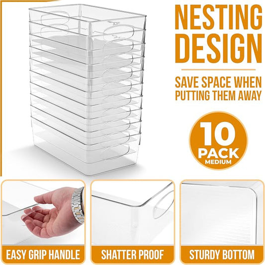 Sorbus Medium Clear Plastic Storage Bins - Image 2