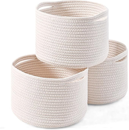 Small Storage Baskets for Organizing, Organizer Baskets for Shelves, Woven by ICERZCZ
