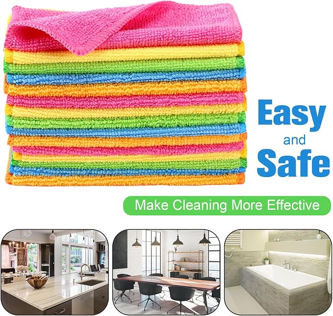 Tanlade Microfiber Cleaning Cloth 6"x6" Cleaning Rags Reasonable Kitchen Towels - Image 5