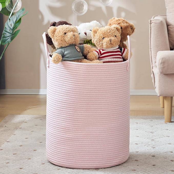 YOUDENOVA Woven Rope Laundry Hamper, 58L Tall Luandry Basket, Baby Nursery by YOUDENOVA