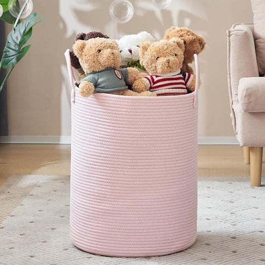 YOUDENOVA Woven Rope Laundry Hamper, 58L Tall Luandry Basket, Baby Nursery by YOUDENOVA