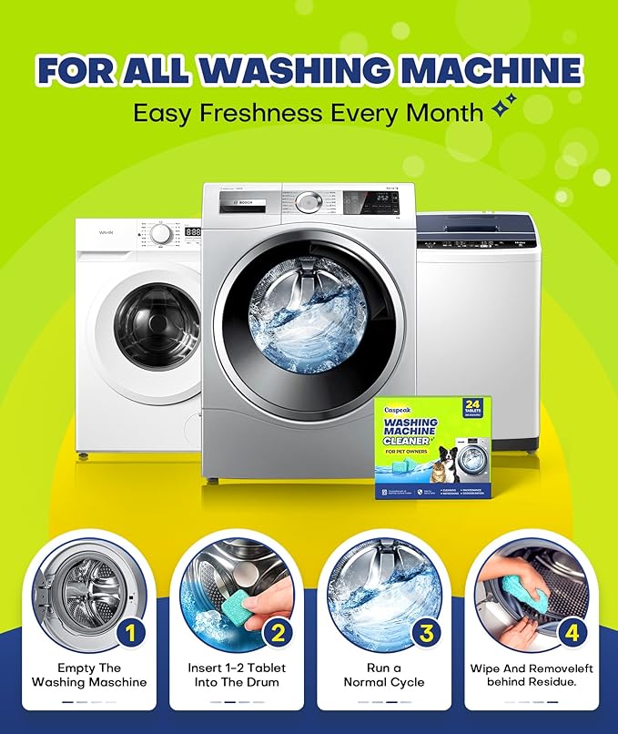 Deep Cleaning Washing Machine Cleaner Tablets, No More Odor & Pet Fur Washing - Image 7