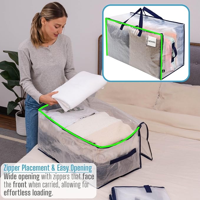 VENO 8 Pack Moving and Storage Bags, Heavy Duty, Alternative to Moving Boxes - Image 2