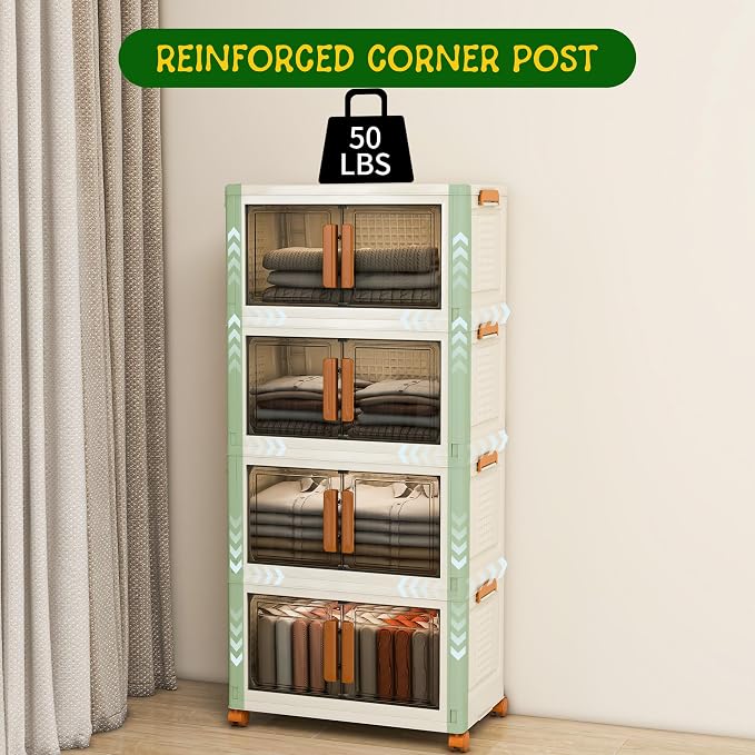 4 Tier Stackable Plastic Storage Bins - Image 5