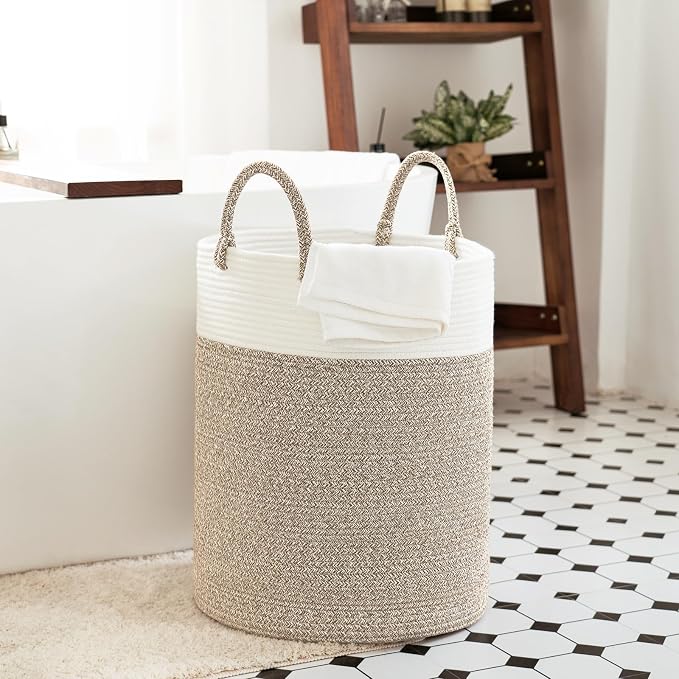 INDRESSME Tall Wicker Laundry Basket, Large Woven Clothes Hamper - Image 5