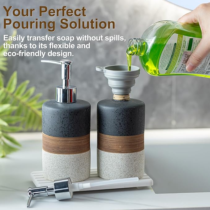 Ceramic Dish Soap Dispensers Set, Shower Soap Dispenser - Image 2
