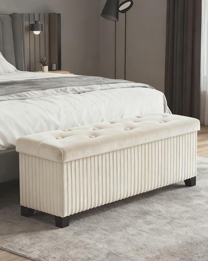 Storage Ottoman Bench, 43 Inch Foldable Ottoman - Image 6