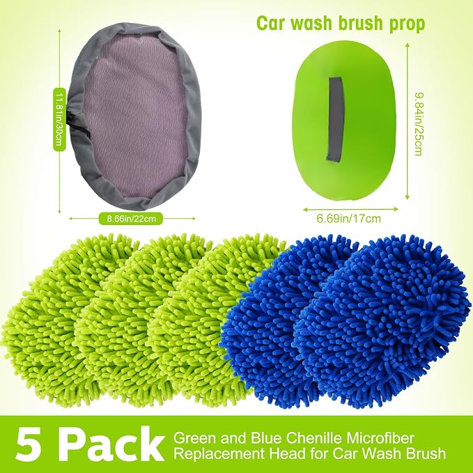 Layhit 5 Pcs Car Wash Mitt Set, Brush Not Included, Microfiber Mitt Cleaning - Image 2
